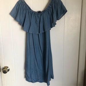 Chambray off the shoulder dress